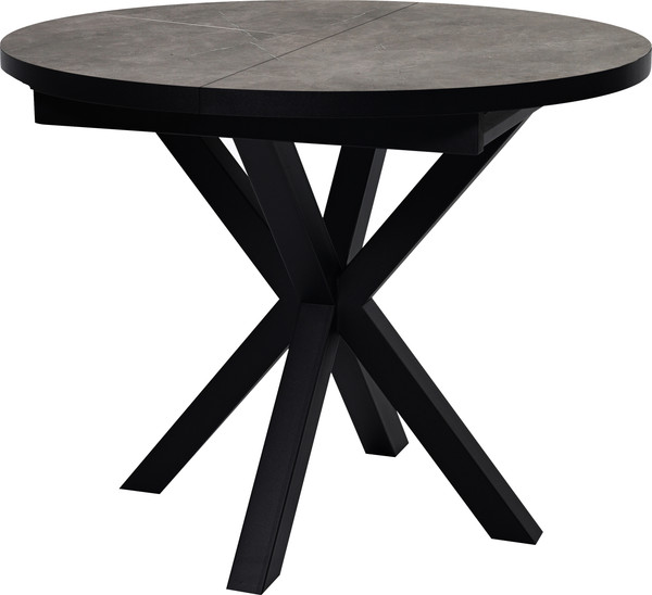 Изображение товара Обеденный стол Мир стульев Саен 24 100x100/38 (каспий срез камня/черный муар)