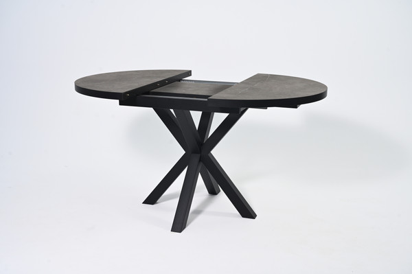 Изображение товара Обеденный стол Мир стульев Саен 24 100x100/38 (каспий срез камня/черный муар)