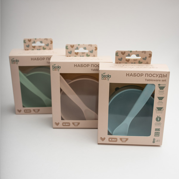 Изображение товара Набор посуды для кормления Beola baby HSB-04 (зеленый)