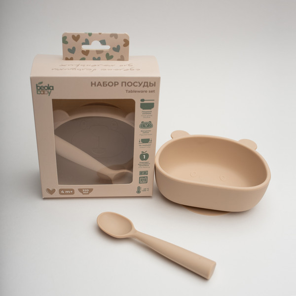 Изображение товара Набор посуды для кормления Beola baby HSB-04/B (бежевый)