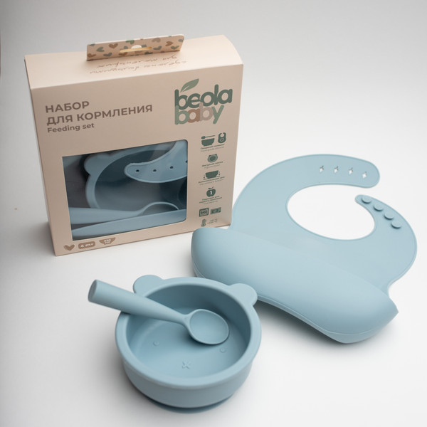 Изображение товара Набор посуды для кормления Beola baby HBB-05 (голубой)