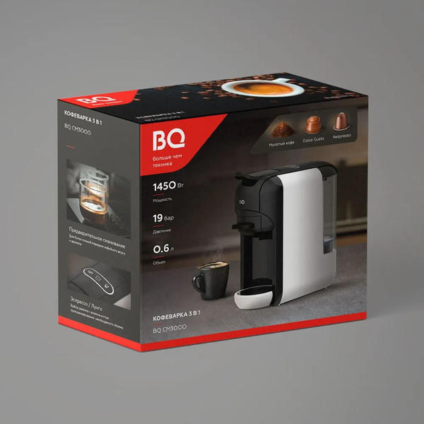 Изображение товара Капсульная кофеварка BQ CM3000 (черный/красный)