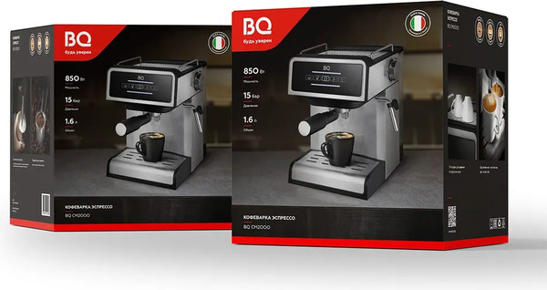 Изображение товара Кофеварка эспрессо BQ CM2000 (сталь/черный)