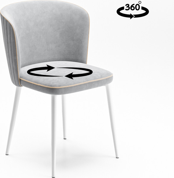 Изображение товара Стул Табурет Милано поворотный (бренди 20/кант CF-02/каркас белый)