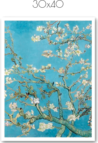Изображение товара Постер Citydecor Цветущие ветки миндаля. Винсент ван Гог (30x40)