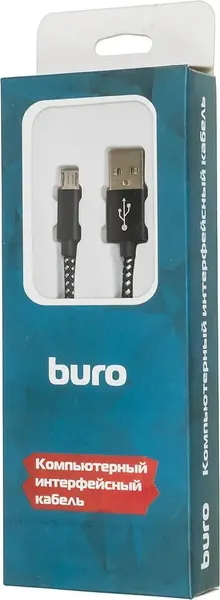 Изображение товара Кабель Buro Braided BHP RET MICUSB-BR USB (m)-micro USB (m) (1м, черный)