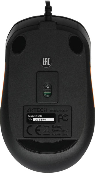 Изображение товара Мышь A4Tech Fstyler FM10S (черный/оранжевый)