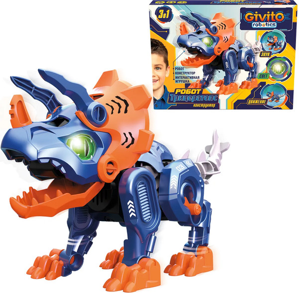 Изображение товара Игрушка-конструктор Givito Динозавр Трицератопс / G2411-486