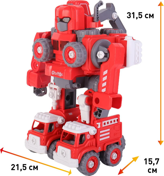 Изображение товара Игрушка-конструктор Givito Пожарный / G2411-483
