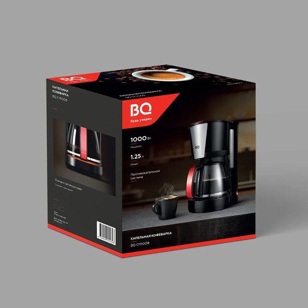 Изображение товара Капельная кофеварка BQ CM1008 (красный/черный)