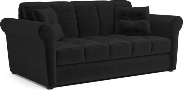 Изображение товара Диван Mebel-Ars Аккордеон Гранд НПБ 180x200 (велюр черный НВ-178/17)