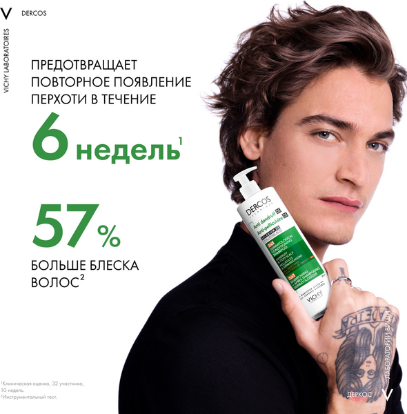 Изображение товара Шампунь для волос Vichy Против перхоти DS Интенсивный увлажняющий 2в1 (390мл)