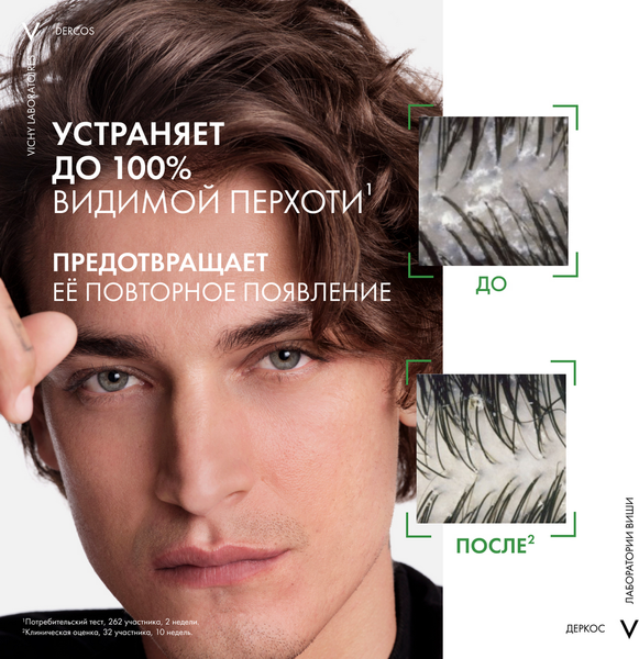 Изображение товара Шампунь для волос Vichy Против перхоти DS Интенсивный увлажняющий 2в1 (390мл)