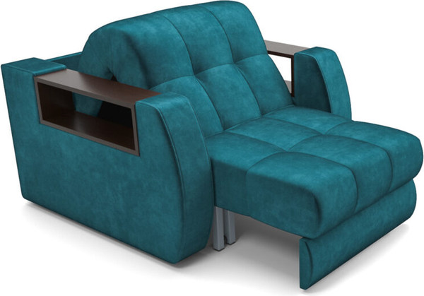 Изображение товара Кресло-кровать Mebel-Ars Барон №3 НПБ (бархат синий/зеленый Star Velvet 43 Black Green)