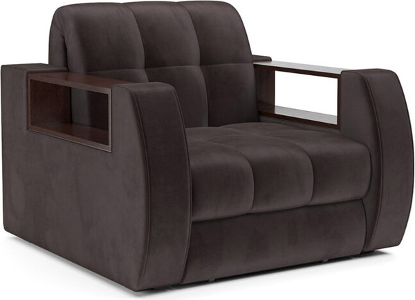 Изображение товара Кресло-кровать Mebel-Ars Барон №3 НПБ (бархат шоколадный Star Velvet 60 Coffee)