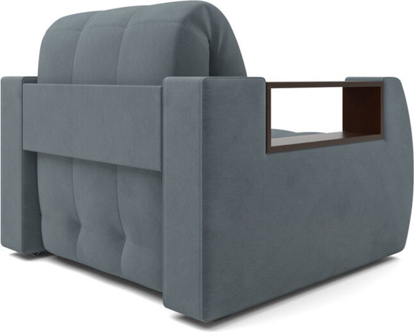 Изображение товара Кресло-кровать Mebel-Ars Барон №3 НПБ (велюр серый/синий HB-178/26)