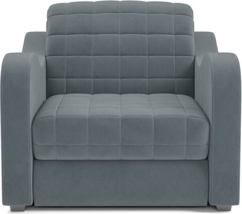 Изображение товара Кресло-кровать Mebel-Ars Барон №4 НПБ (велюр серый/синий HB-178/26)