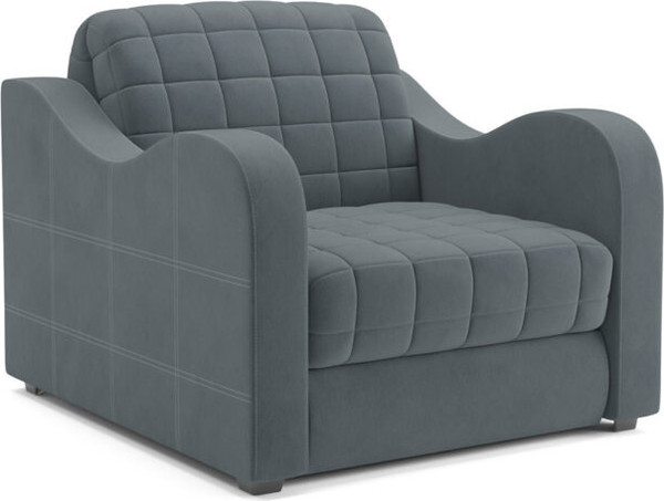 Изображение товара Кресло-кровать Mebel-Ars Барон №4 НПБ (велюр серый/синий HB-178/26)