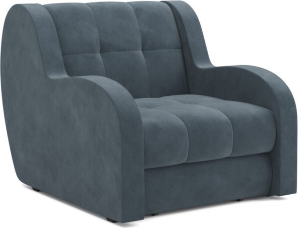 Изображение товара Кресло-кровать Mebel-Ars Барон НПБ (велюр серый/синий HB-178/26)