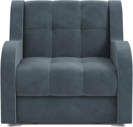 Изображение товара Кресло-кровать Mebel-Ars Барон НПБ (велюр серый/синий HB-178/26)