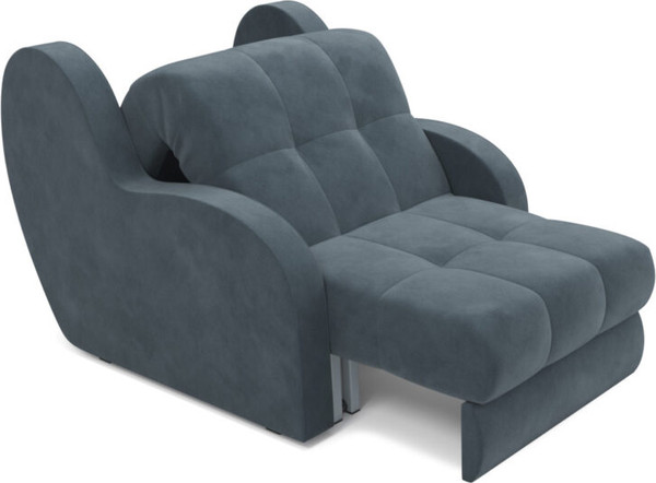 Изображение товара Кресло-кровать Mebel-Ars Барон НПБ (велюр серый/синий HB-178/26)