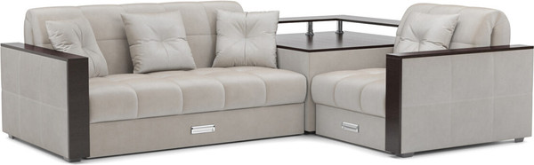 Изображение товара Диван угловой Mebel-Ars Прага НПБ (бархат бежевый Star Velvet 6 Light Beige)