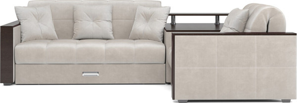 Изображение товара Диван угловой Mebel-Ars Прага НПБ (бархат бежевый Star Velvet 6 Light Beige)