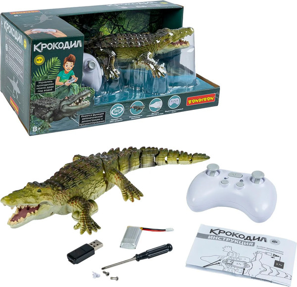 Изображение товара Радиоуправляемая игрушка Bondibon Крокодил / ВВ6500
