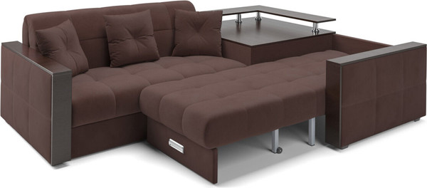 Изображение товара Диван угловой Mebel-Ars Прага НПБ (велюр молочный шоколад НВ-178/13)