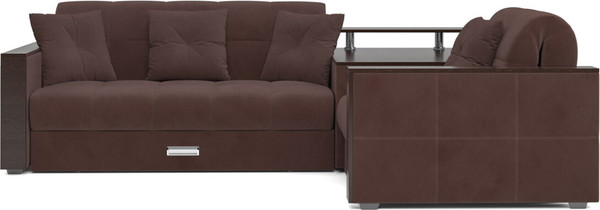 Изображение товара Диван угловой Mebel-Ars Прага НПБ (велюр молочный шоколад НВ-178/13)