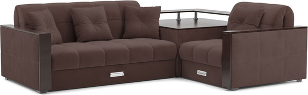 Изображение товара Диван угловой Mebel-Ars Прага НПБ (велюр молочный шоколад НВ-178/13)