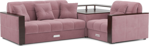 Изображение товара Диван угловой Mebel-Ars Прага НПБ (велюр пудра НВ-178/18)