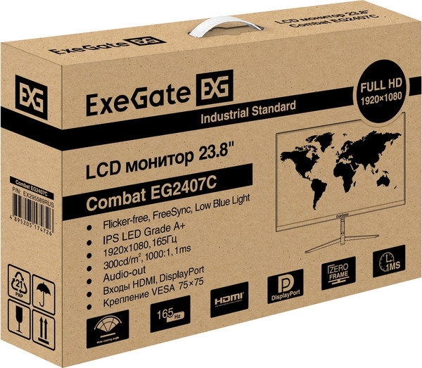 Изображение товара Монитор ExeGate Combat EG2407C (EX295589RUS)