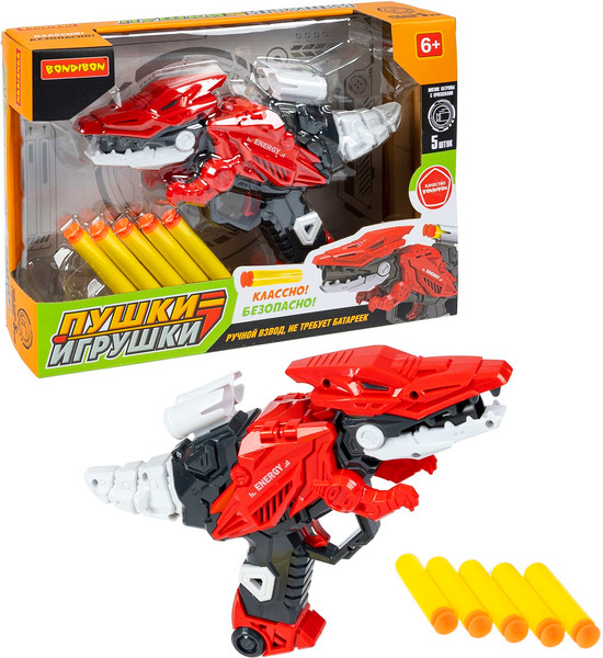 Изображение товара Бластер игрушечный Bondibon Пушки-игрушки Птерозавр / ВВ6507 (красный)
