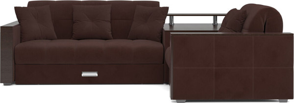 Изображение товара Диван угловой Mebel-Ars Прага НПБ (велюр шоколад HB-178/16)