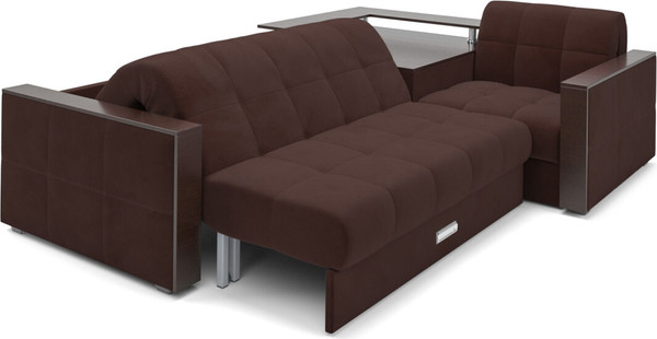 Изображение товара Диван угловой Mebel-Ars Прага НПБ (велюр шоколад HB-178/16)