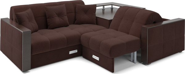 Изображение товара Диван угловой Mebel-Ars Прага НПБ (велюр шоколад HB-178/16)