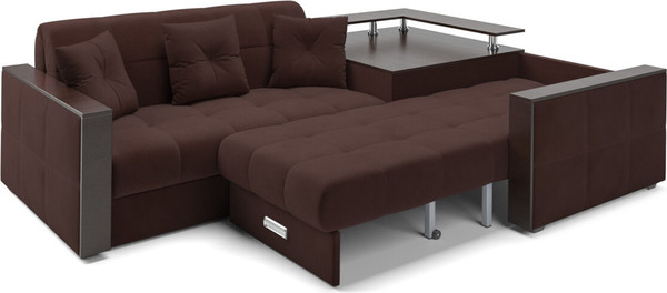Изображение товара Диван угловой Mebel-Ars Прага НПБ (велюр шоколад HB-178/16)