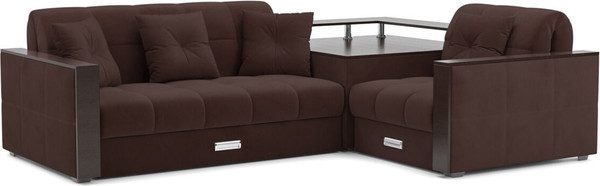 Изображение товара Диван угловой Mebel-Ars Прага НПБ (велюр шоколад HB-178/16)