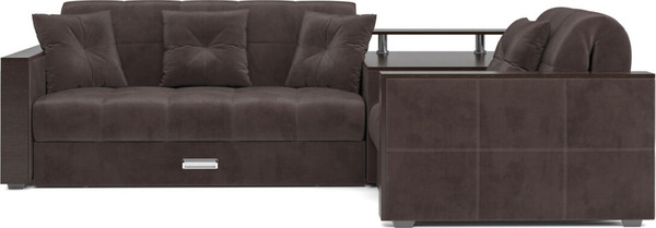 Изображение товара Диван угловой Mebel-Ars Прага НПБ (кордрой коричневый)