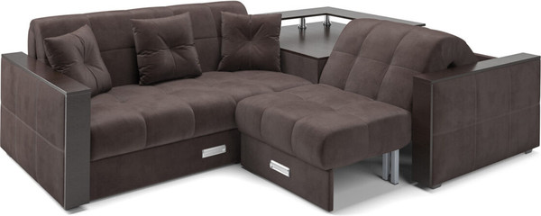 Изображение товара Диван угловой Mebel-Ars Прага НПБ (кордрой коричневый)