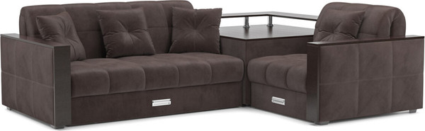 Изображение товара Диван угловой Mebel-Ars Прага НПБ (кордрой коричневый)