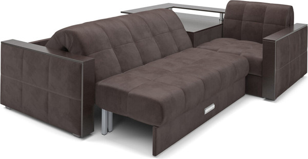 Изображение товара Диван угловой Mebel-Ars Прага НПБ (кордрой коричневый)