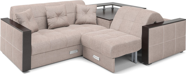 Изображение товара Диван угловой Mebel-Ars Прага НПБ (рогожка бежевая)