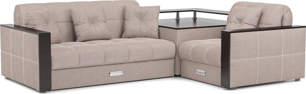 Изображение товара Диван угловой Mebel-Ars Прага НПБ (рогожка бежевая)