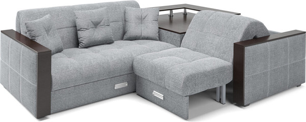 Изображение товара Диван угловой Mebel-Ars Прага НПБ (рогожка серая)