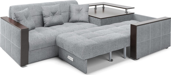 Изображение товара Диван угловой Mebel-Ars Прага НПБ (рогожка серая)