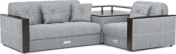 Изображение товара Диван угловой Mebel-Ars Прага НПБ (рогожка серая)