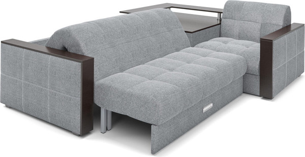 Изображение товара Диван угловой Mebel-Ars Прага НПБ (рогожка серая)