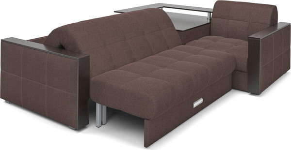 Изображение товара Диван угловой Mebel-Ars Прага НПБ (рогожка шоколад)